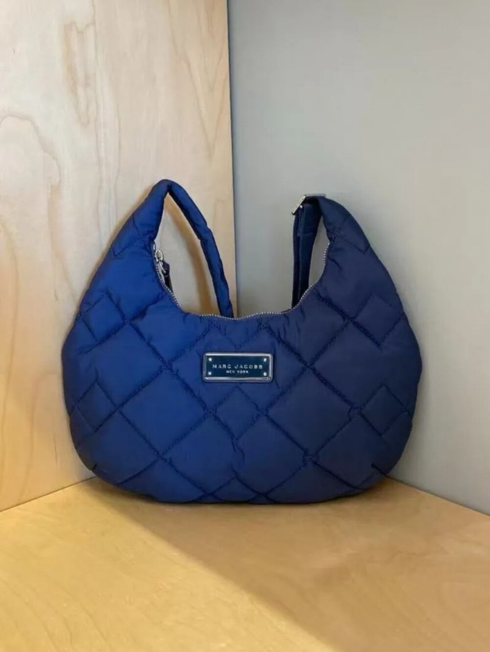 NWT Marc Jacobs Quilted Nylon Shoulder Bag in Azure Blue